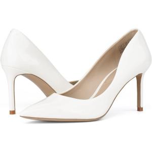 JENN ARDOR Women’s Comfortable Stiletto Pumps 3 inch Elegant Gorgeous Closed Pointed Toe Slip On Solid High Heels for Ladies Wedding Dress Shoes(Cream)