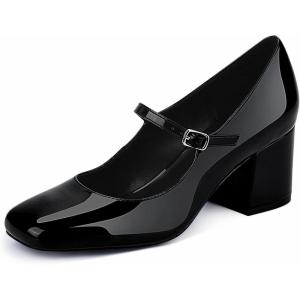 JENN ARDOR Women’s Pumps Low Heel Dress Shoes for Women Closed Toe Chunky Mary Jane Work Pumps Shoes Oxfords(Black)