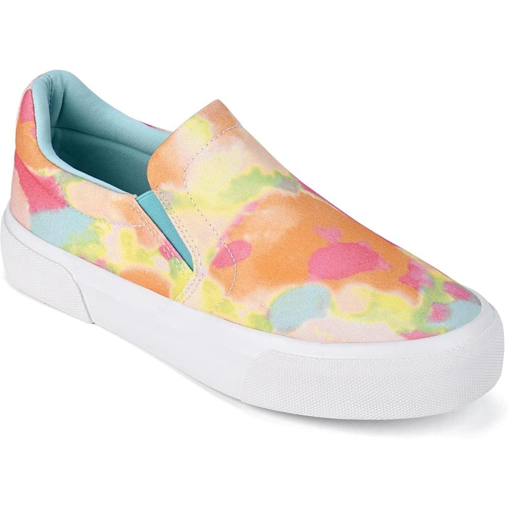 imageJENN ARDOR Womens Slip On Sneakers PerforatedQuilted Casual Shoes Fashion Walking FlatsOrange Colored