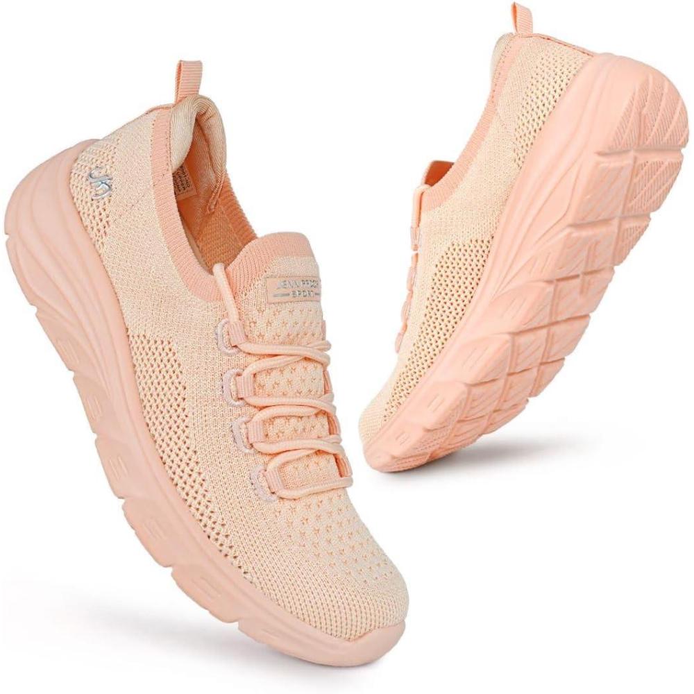 imageJENN ARDOR Womens Walking Shoes Athletic Slipon Sock Sneakers Casual Active Running Lightweight AntiSlip Elastic Tennis SneakersBlush Pink