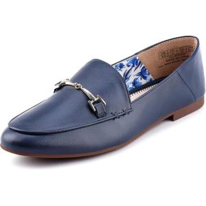 JENN ARDOR Loafers for Women Flats Shoes Womens Penny Loafers Slip On Pointed Toe Comfortable Office Work Driving Flats Fashion Dress Shoes for Women(Navy)