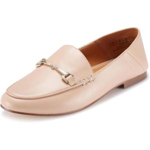 JENN ARDOR Loafers for Women Flats Shoes Womens Penny Loafers Slip On Pointed Toe Comfortable Office Work Driving Flats Fashion Dress Shoes for Women(Nude)
