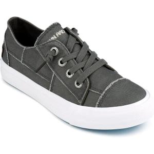 JENN ARDOR Slip On Canvas Shoes for Women Low Top Fashion Sneakers Comfortable Walking Flats(Grey)
