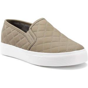 JENN ARDOR Womens Slip On Sneakers Perforated/Quilted Casual Shoes Fashion Walking Flats(Taupe05)
