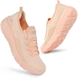 JENN ARDOR Women’s Walking Shoes Athletic Slip-on Sock Sneakers Casual Active Running Lightweight Anti-Slip Elastic Tennis Sneakers(Blush Pink)