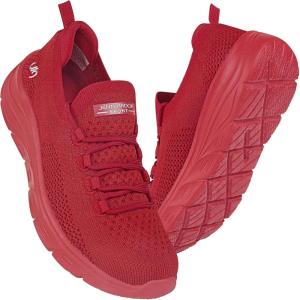 JENN ARDOR Women’s Walking Shoes Athletic Slip-on Sock Sneakers Casual Active Running Lightweight Anti-Slip Elastic Tennis Sneakers(Red)