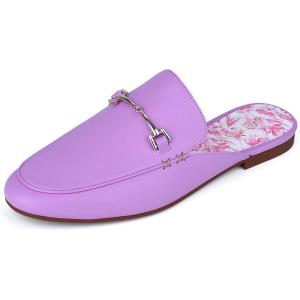 JENN ARDOR Mules for Women Flats Backless Loafers Shoes Slip On Slippers Pointed Toe Low Heel Work Slides Womens Mules Casual Shoes(Confetti Pink Flats)