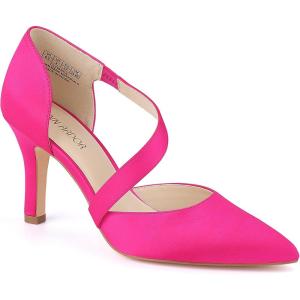 JENN ARDOR Women’s Closed Toe Heels for Women 3 inch Stilettos Professional D’Orsay Pumps Sexy Ankle Strap Pointed Wedding Bride Evening Party Office Ladies Dress Shoes High Heels(Fuchsia Pink)